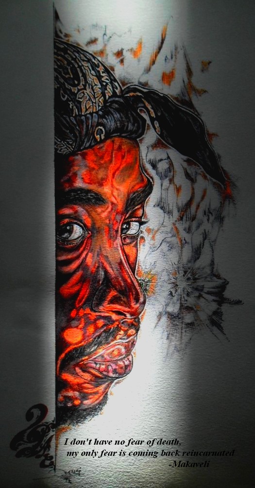 Legend 2Pac sur Mur (2m x 1,44m)